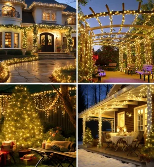 3 x Luci Solari Bianco Caldo da Esterno 10m