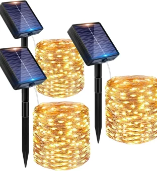 3 x Luci Solari Bianco Caldo da Esterno 10m