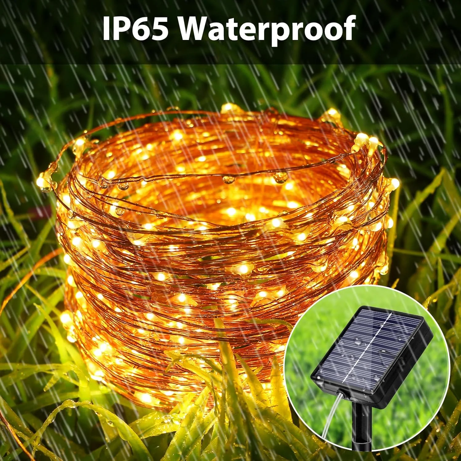 3 x Luci Solari Bianco Caldo da Esterno 10m